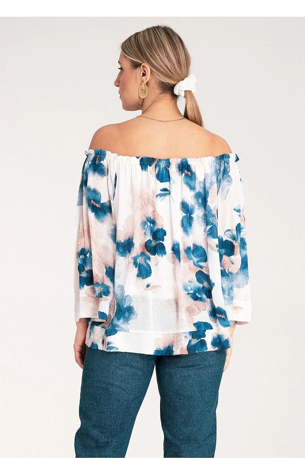 Women Blouse – Lightweight – Long Sleeve - Blue -Guocali