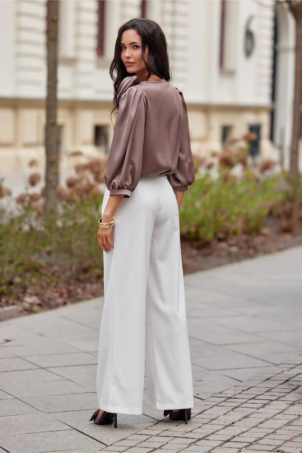 Women Blouse – Lightweight – Long Sleeve - Brown -Guocali