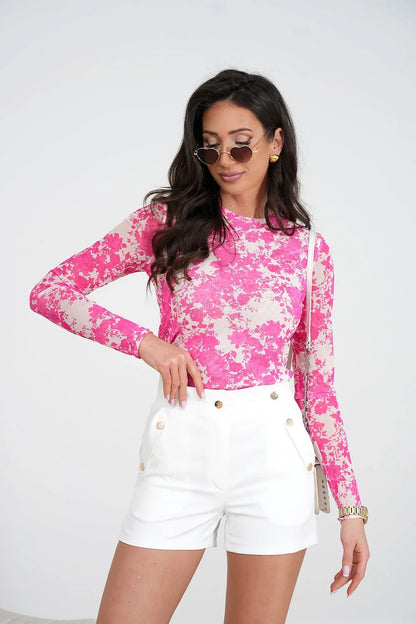 Women Blouse – Lightweight – Long Sleeve - Pink -Guocali