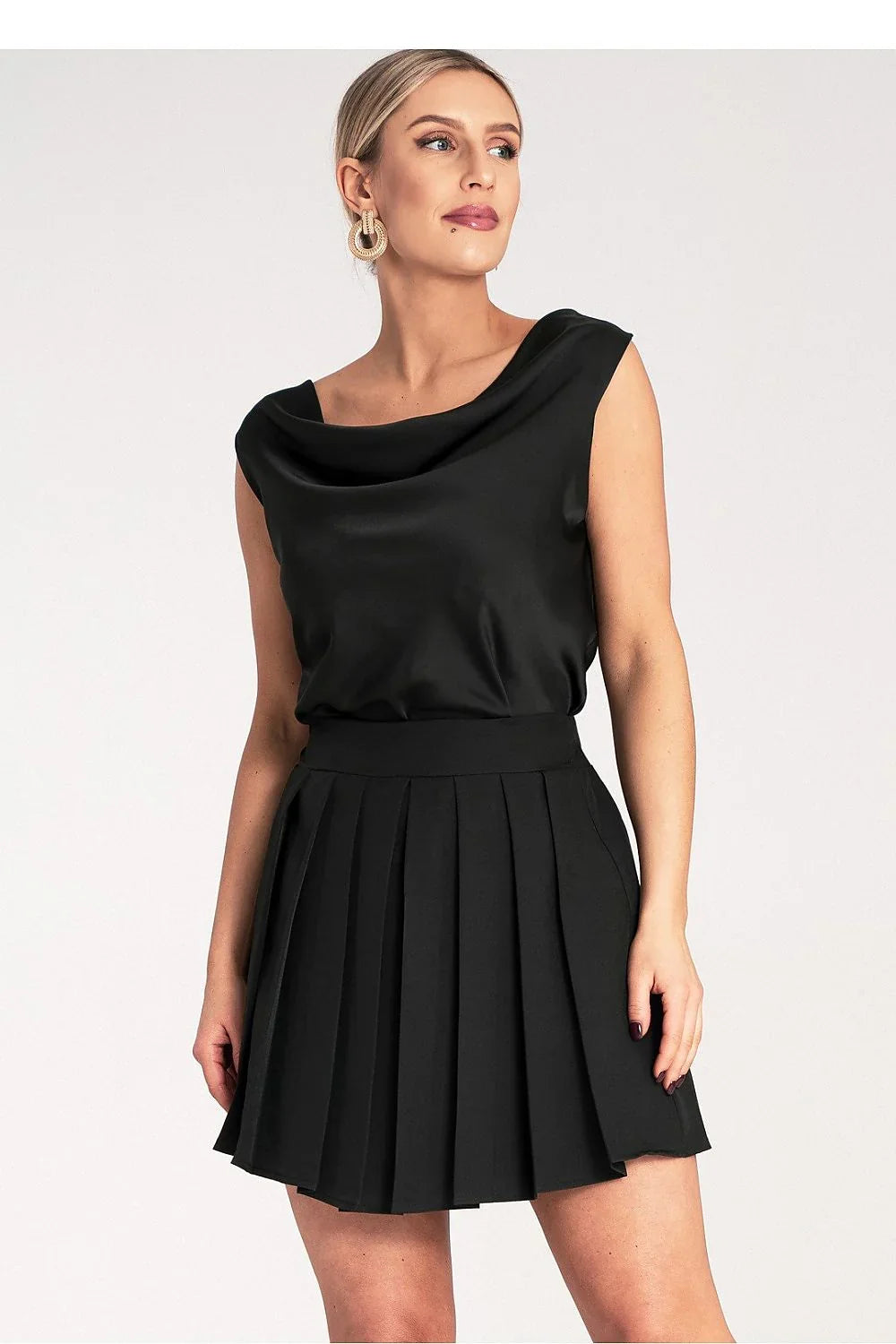 Women Blouse – Lightweight – Sleeveless - Black -Guocali