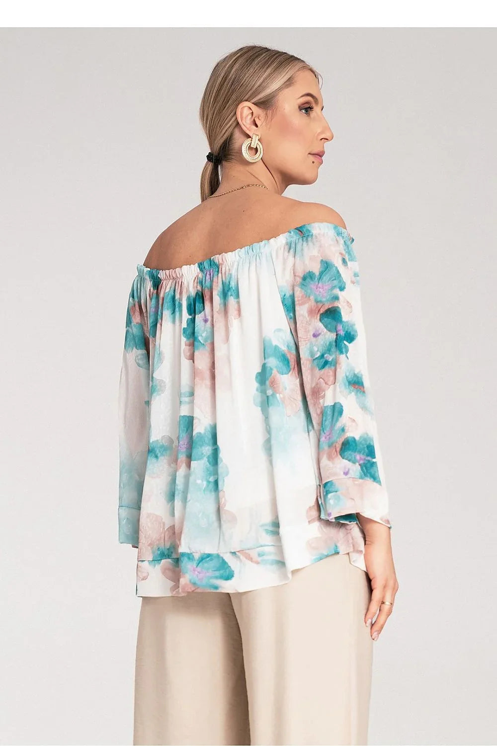 Women Blouse – Lightweight – Three-Quarter Sleeve - Green -Guocali