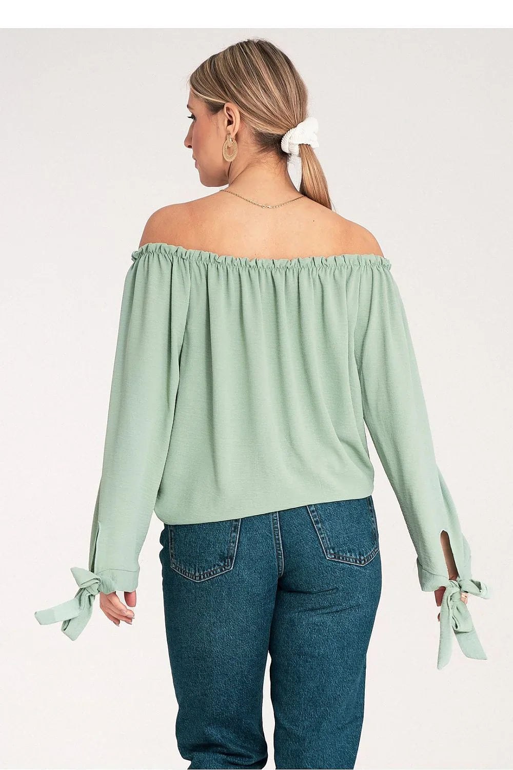 Women Blouse – Lightweight – Three-Quarter Sleeve - Green -Guocali