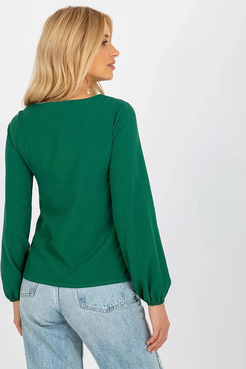 Women Blouse – Stretchable – Long Sleeve - Green -Guocali