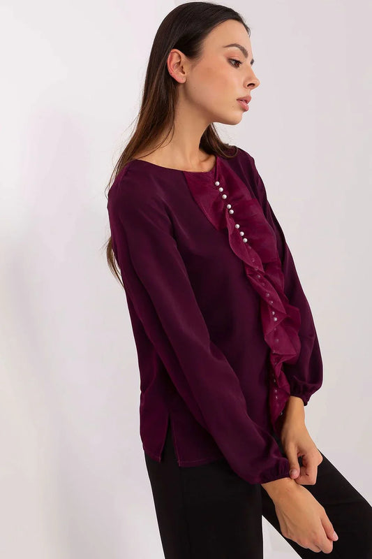 Women Blouse – Stretchable – Long Sleeve - Purple -Guocali