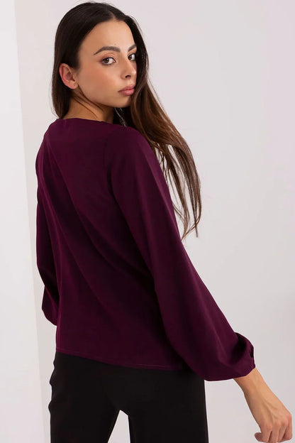 Women Blouse – Stretchable – Long Sleeve - Purple -Guocali
