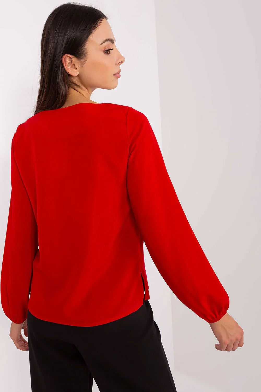 Women Blouse – Stretchable – Long Sleeve - Red -Guocali