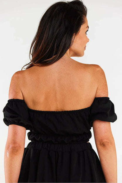 Women Blouse – Stretchable – Off-Shoulder - Black -Guocali