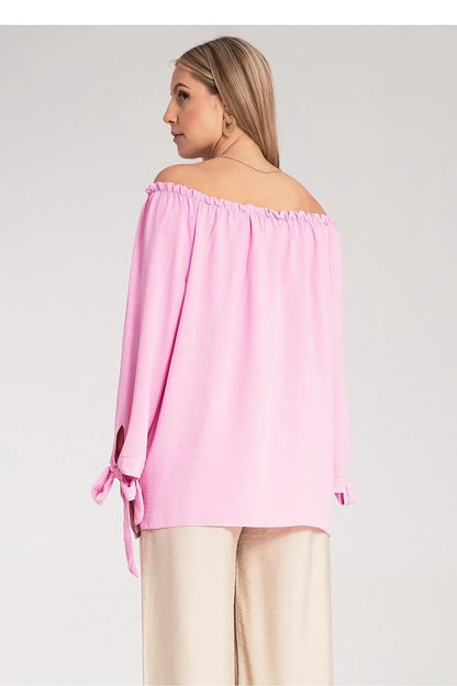Women Blouse – Stretchable – Off-Shoulder - Pink -Guocali