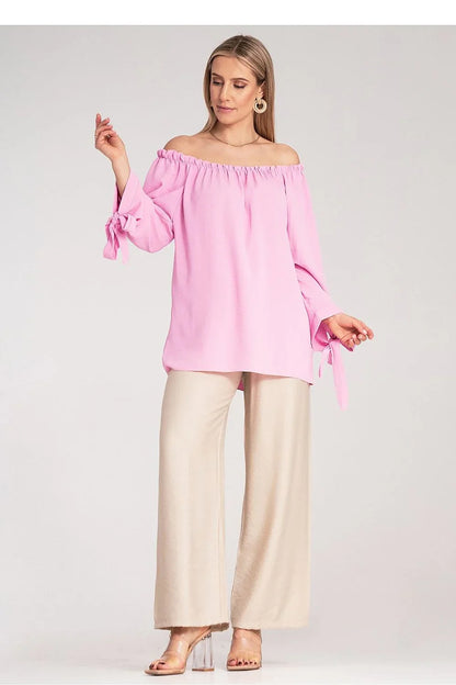 Women Blouse – Stretchable – Off-Shoulder - Pink -Guocali