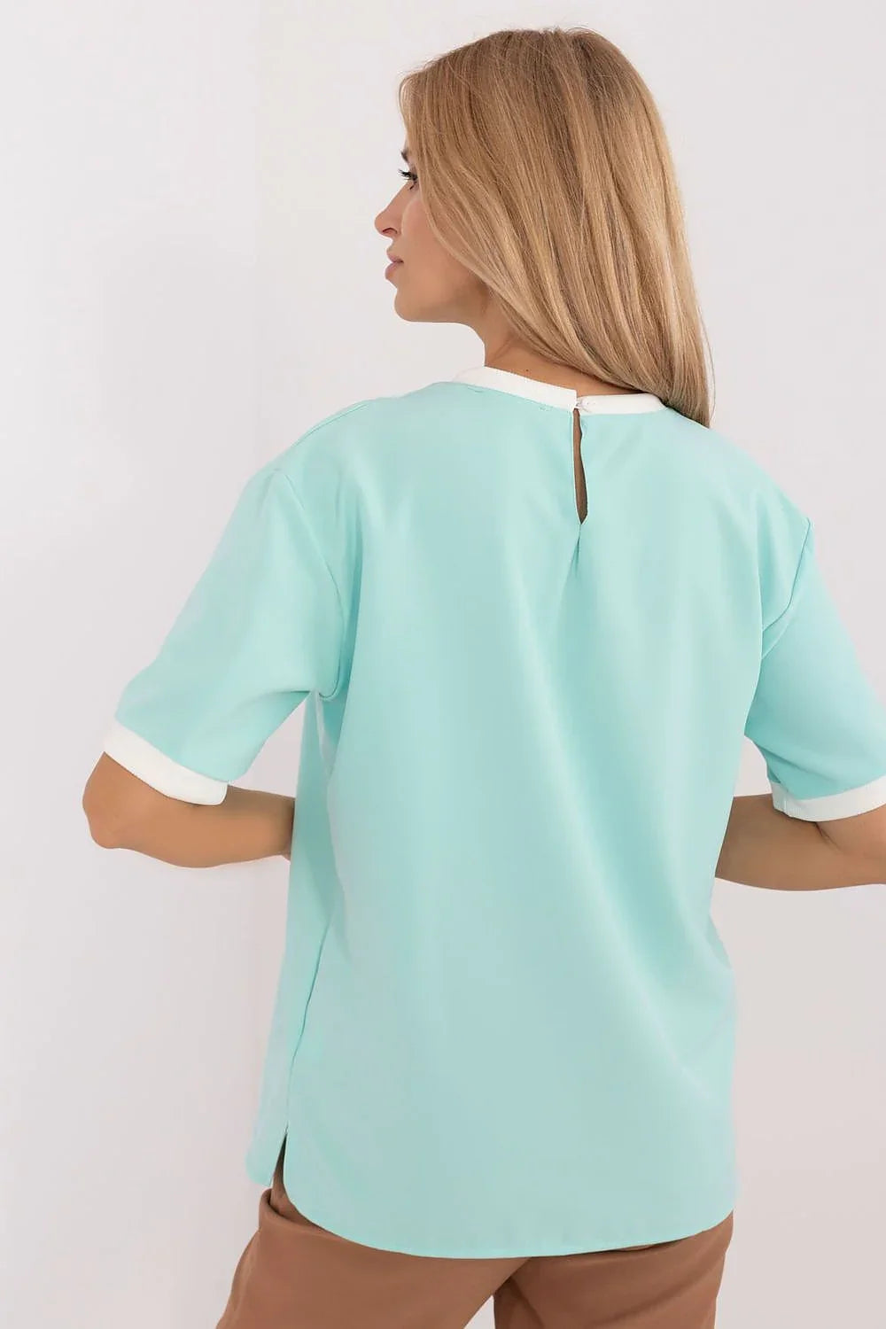 Women Blouse – Stretchable – Short Sleeve - Blue -Guocali