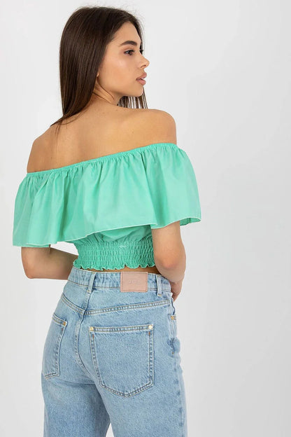 Women Blouse – Stretchable – Sleeveless - Green -Guocali
