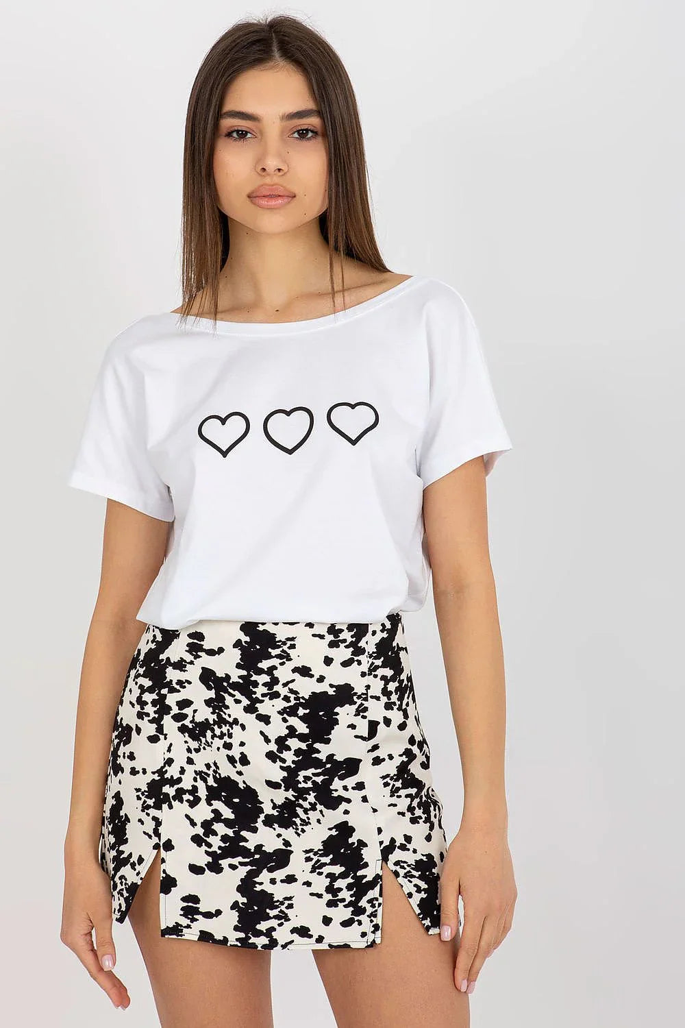 Women Boat-Neck Short-Sleeves T-Shirt – Stretchable, Black
