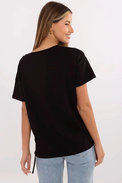 Women Boat-Neck Short-Sleeves T-Shirt – Stretchable - Black, Pink, Blue, White -Guocali