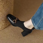 Women Boots - Block Ankle Boots - Pu Leather