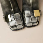 Women Boots - Chunky Ankle Boots - Leather