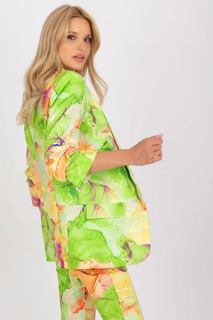 Women Casual Blazer - Stretchable - Slip-On - Green, Yellow, Orange, Multicolor -Guocali