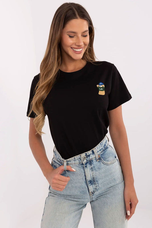 Women Crew-Neck Short-Sleeves T-Shirt – Breathable - Black -Guocali