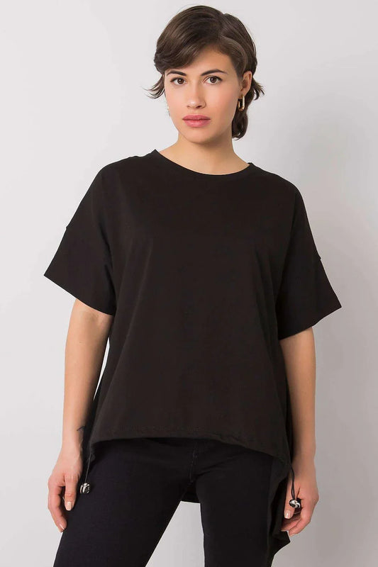 Women Crew-Neck Short-Sleeves T-Shirt – Breathable - Black -Guocali