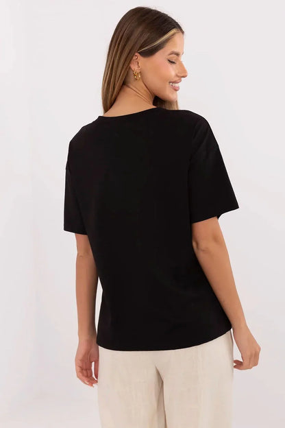 Women Crew-Neck Short-Sleeves T-Shirt – Breathable - Black -Guocali