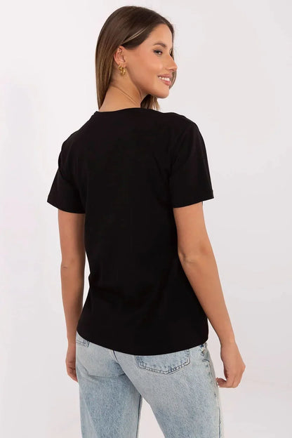 Women Crew-Neck Short-Sleeves T-Shirt – Breathable - Black -Guocali