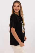 Women Crew-Neck Short-Sleeves T-Shirt – Breathable - Black -Guocali