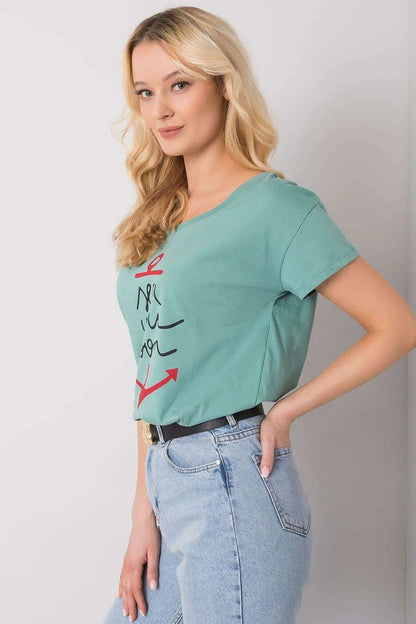 Women Crew-Neck Short-Sleeves T-Shirt – Breathable - Green, Red, Black -Guocali