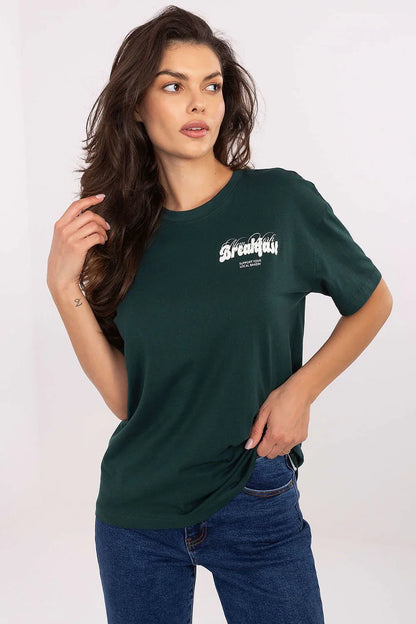 Women Crew-Neck Short-Sleeves T-Shirt – Breathable - Green, White -Guocali