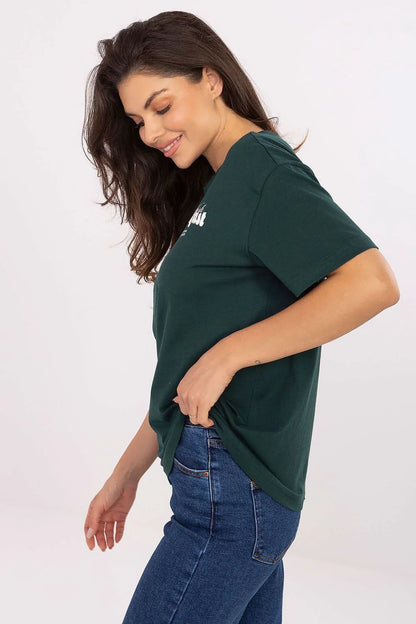 Women Crew-Neck Short-Sleeves T-Shirt – Breathable - Green, White -Guocali