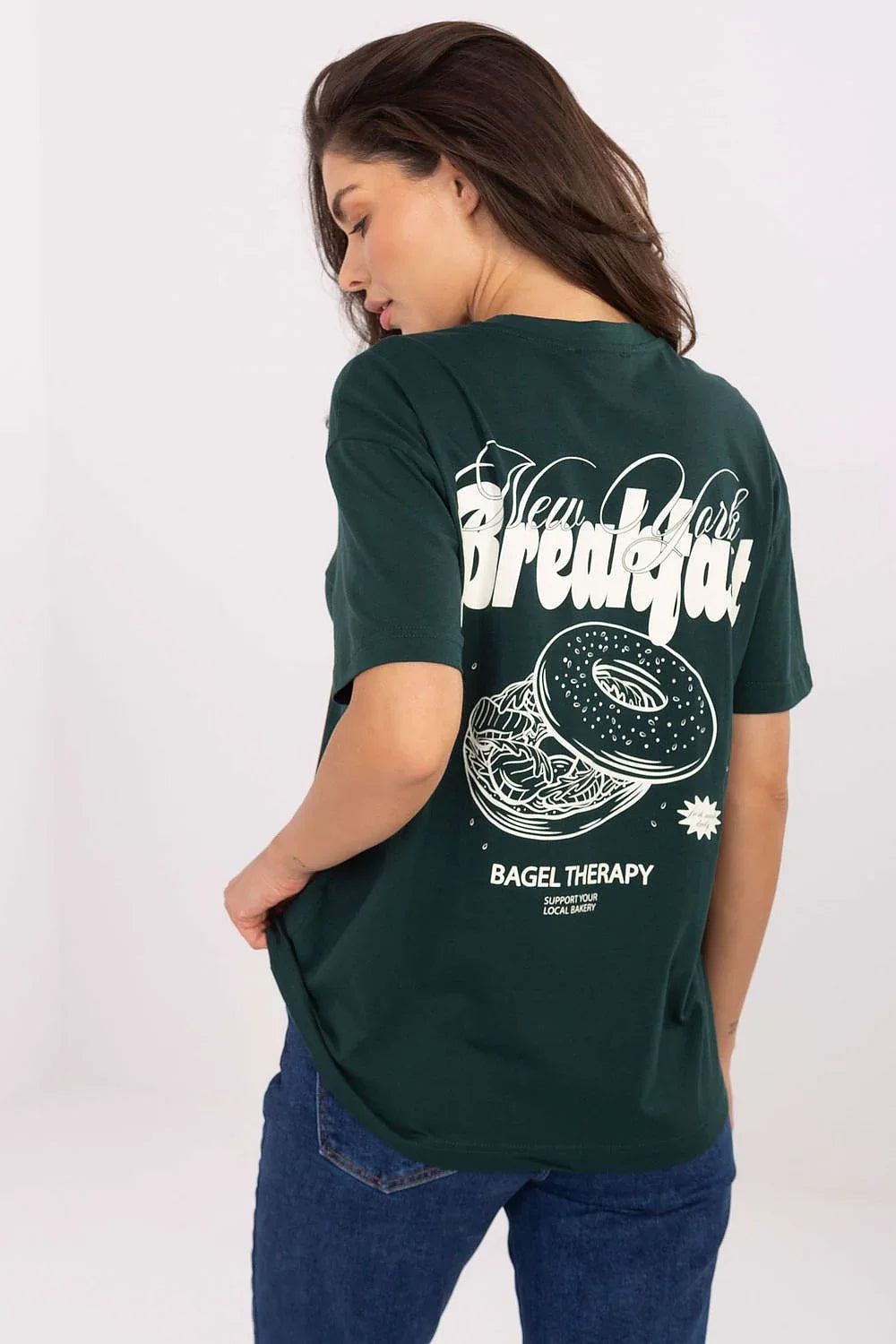 Women Crew-Neck Short-Sleeves T-Shirt – Breathable - Green, White -Guocali