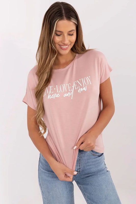 Women Crew-Neck Short-Sleeves T-Shirt – Breathable - Pink -Guocali
