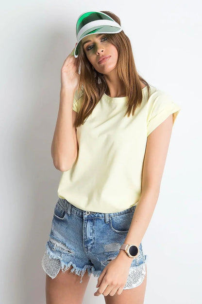 Women Crew-Neck Short-Sleeves T-Shirt – Breathable - Yellow -Guocali