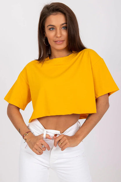 Women Crew-Neck Short-Sleeves T-Shirt – Breathable - Yellow -Guocali