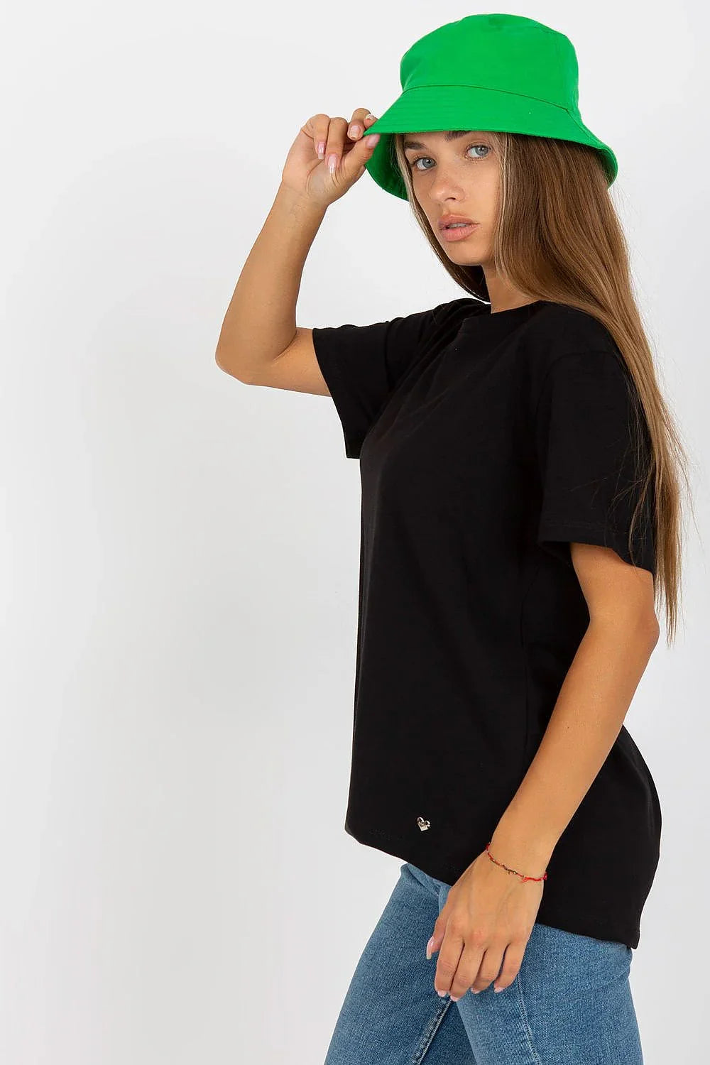 Women Crew-Neck Short-Sleeves T-Shirt – Stretchable - Black -Guocali