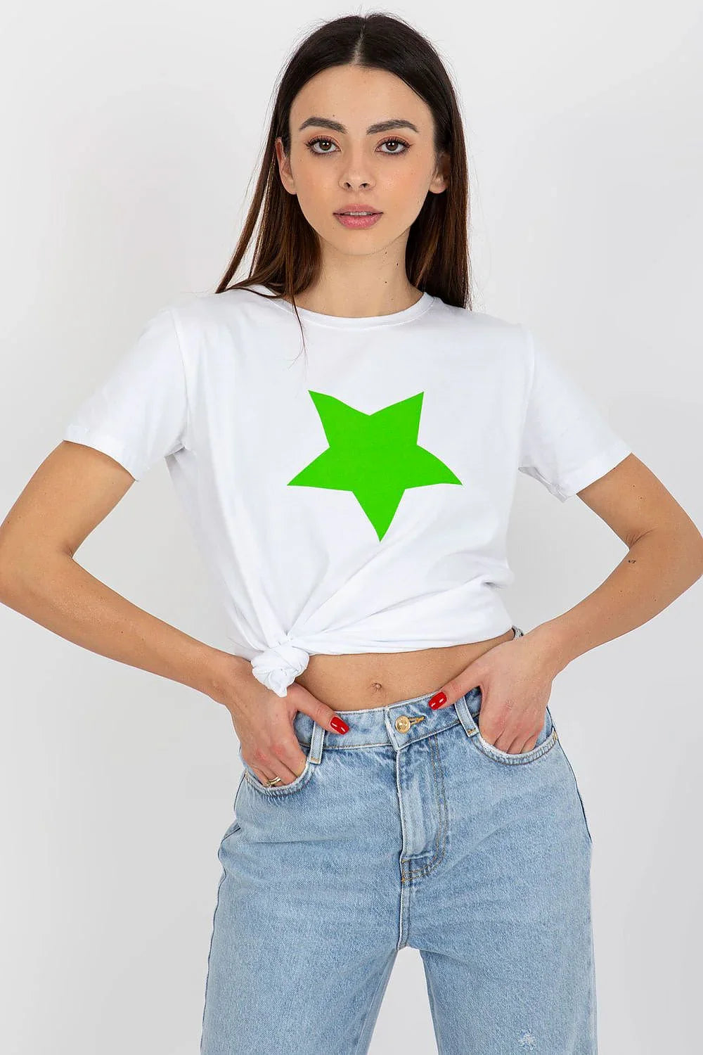 Women Crew-Neck Short-Sleeves T-Shirt – Stretchable, Green