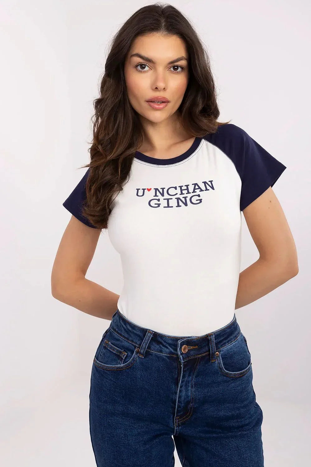 Women Crew-Neck Short-Sleeves T-Shirt – Stretchable, Navy