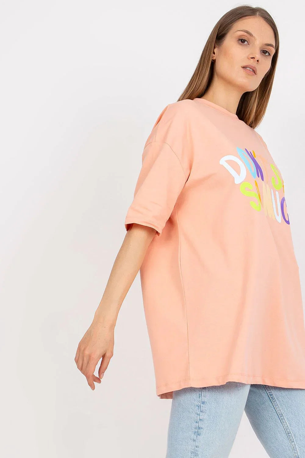 Women Crew-Neck Short-Sleeves T-Shirt – Stretchable - Pink -Guocali