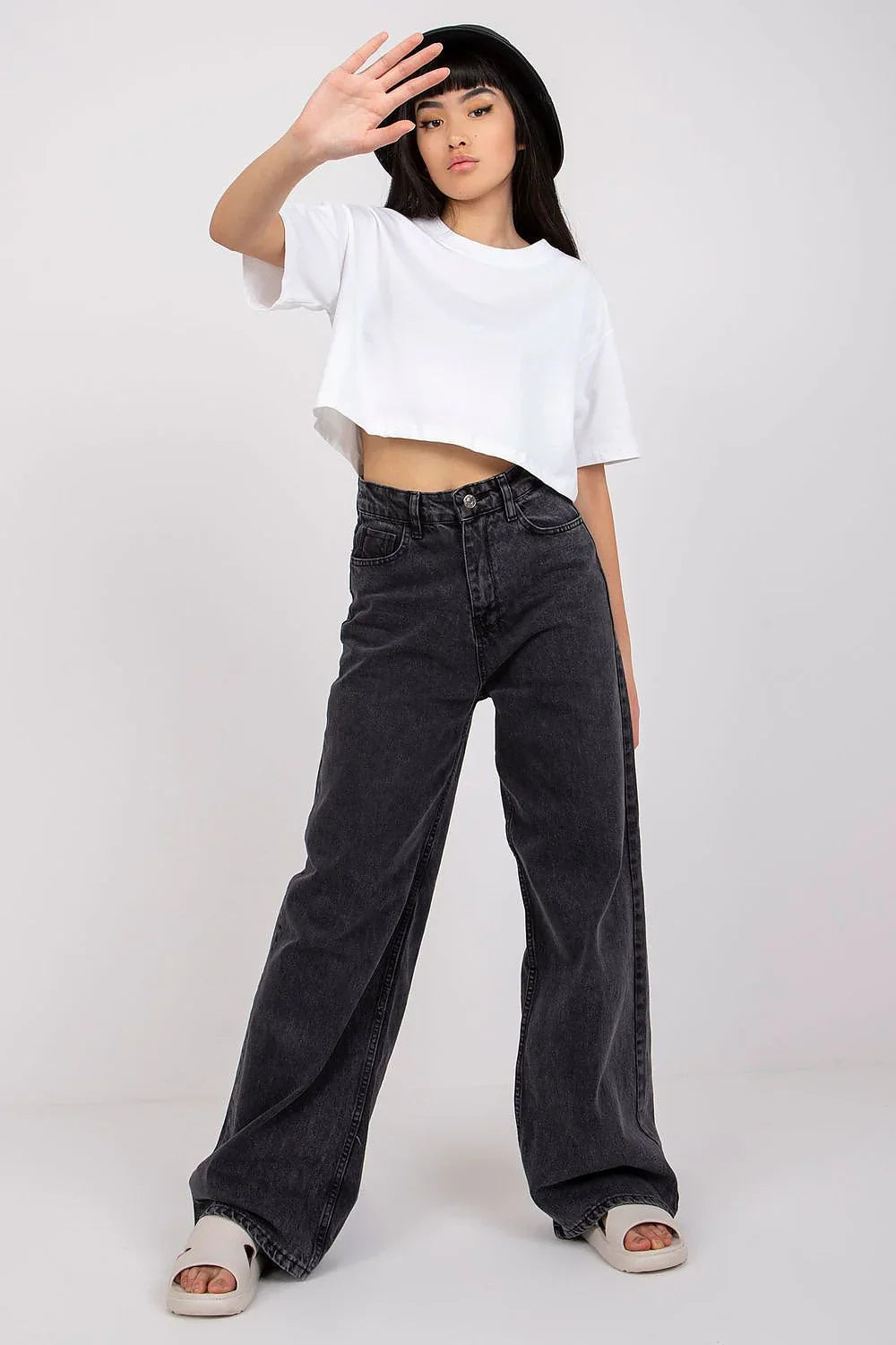 Women Crew-Neck Short-Sleeves T-Shirt – Stretchable - White -Guocali