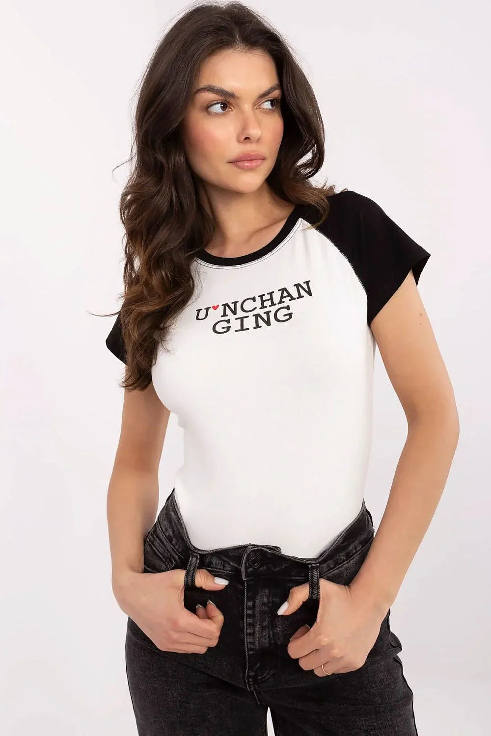 Women Crew-Neck Short-Sleeves T-Shirt – Stretchable - White, Black -Guocali