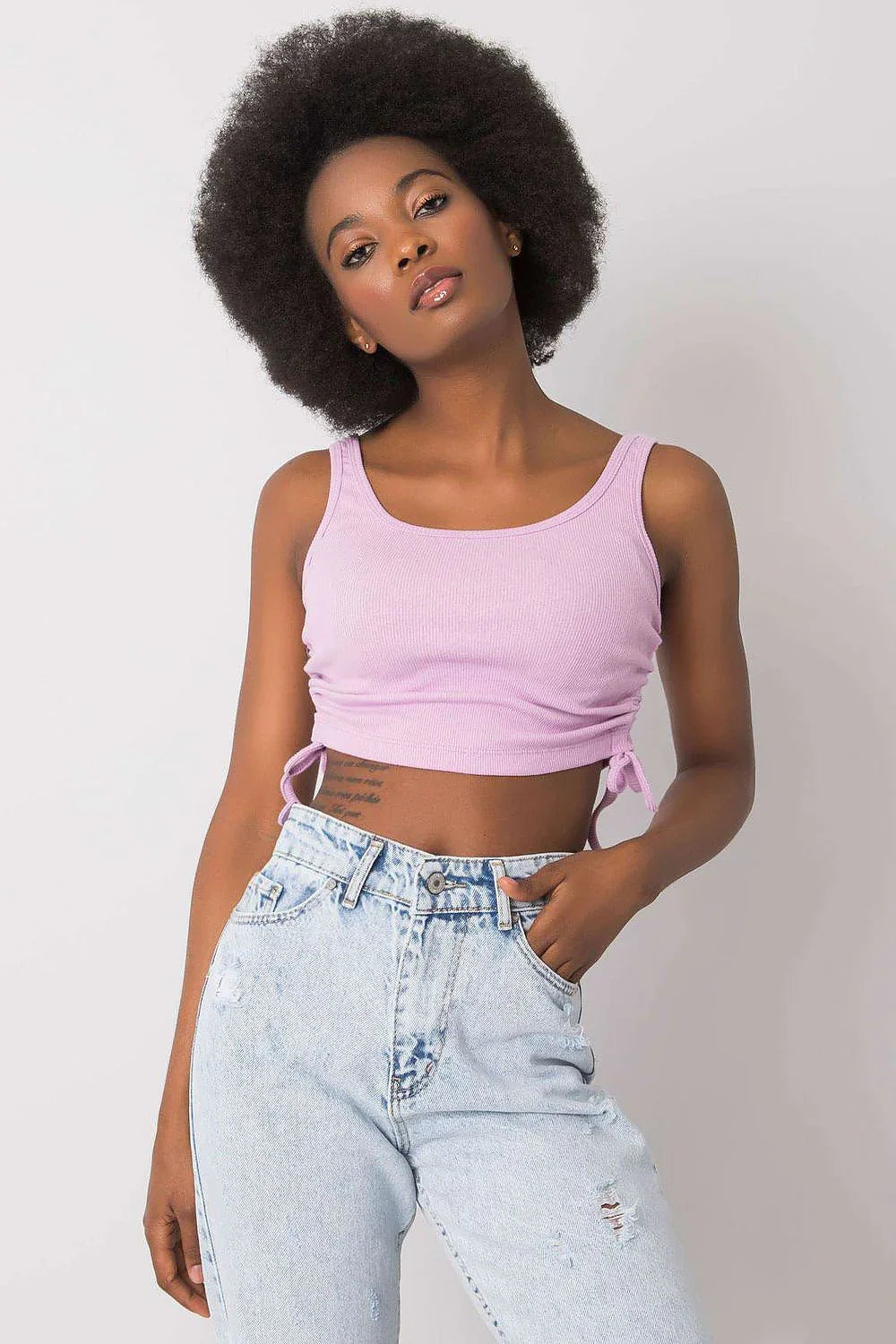 Women Crop Top – Round-Neck Crop Top -Guocali