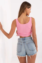 Women Crop Top – Round-Neck Crop Top -Guocali