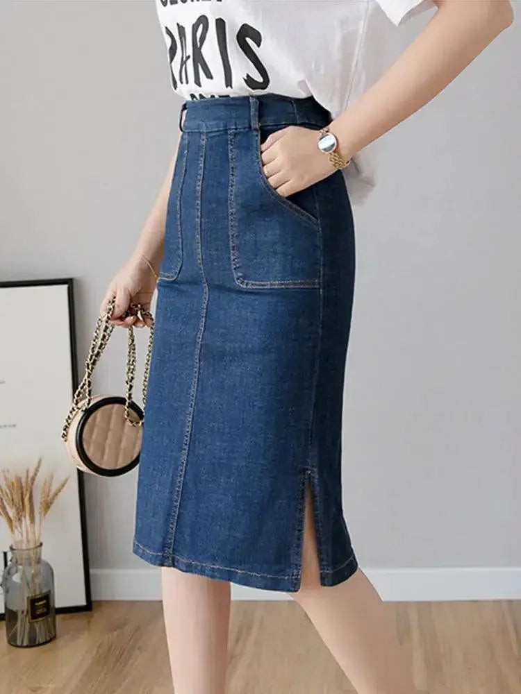 Women Denim Jeans Skirt -Guocali