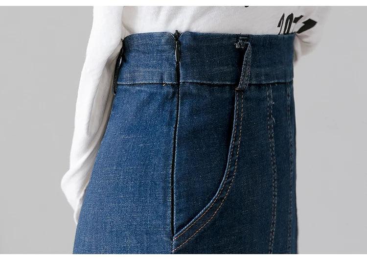 Women Denim Jeans Skirt - Mini Skirt - Guocali