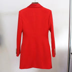 Women Double Breasted Blazer - Breathable - Double-Breasted - White -Guocali
