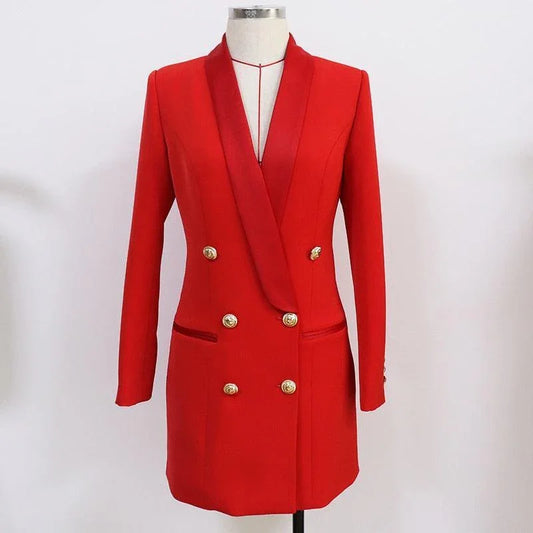 Women Double Breasted Blazer - Breathable - Double-Breasted - White -Guocali