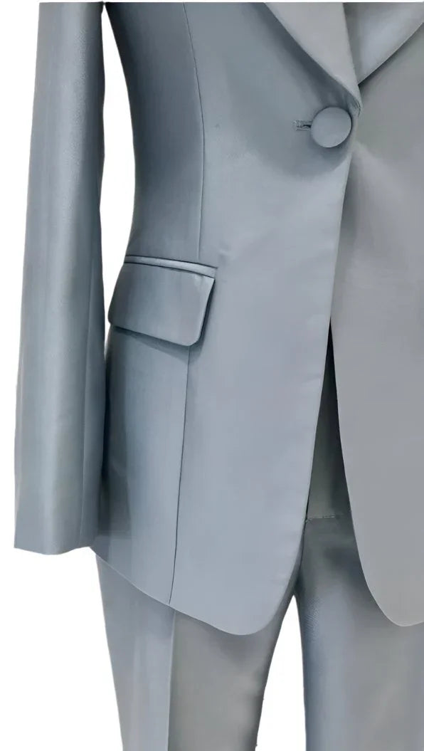 Women Formal Pantsuit - Shawl Collar Trouser Suit -Guocali