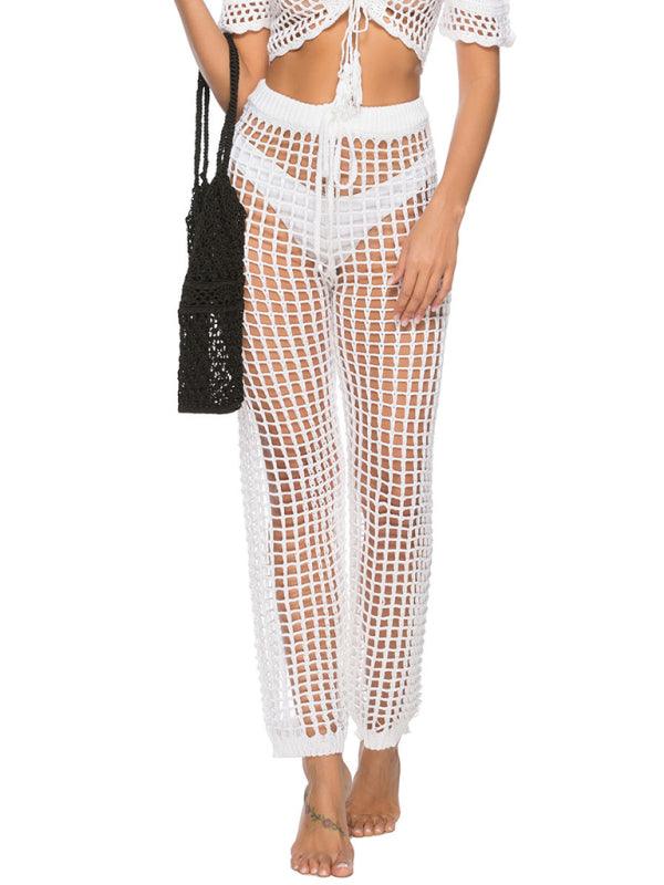 Women Hollow Knitted Beach Pants - Beach Pants - Guocali