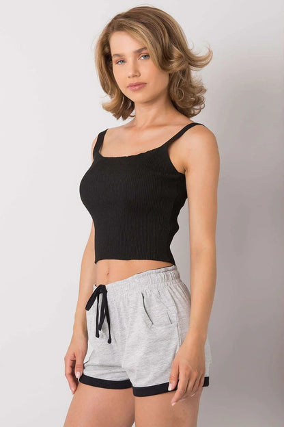 Women Knit Top – Square-Neck Crop Top -Guocali
