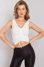 Women Knit Top – V-Neck Crop Top -Guocali