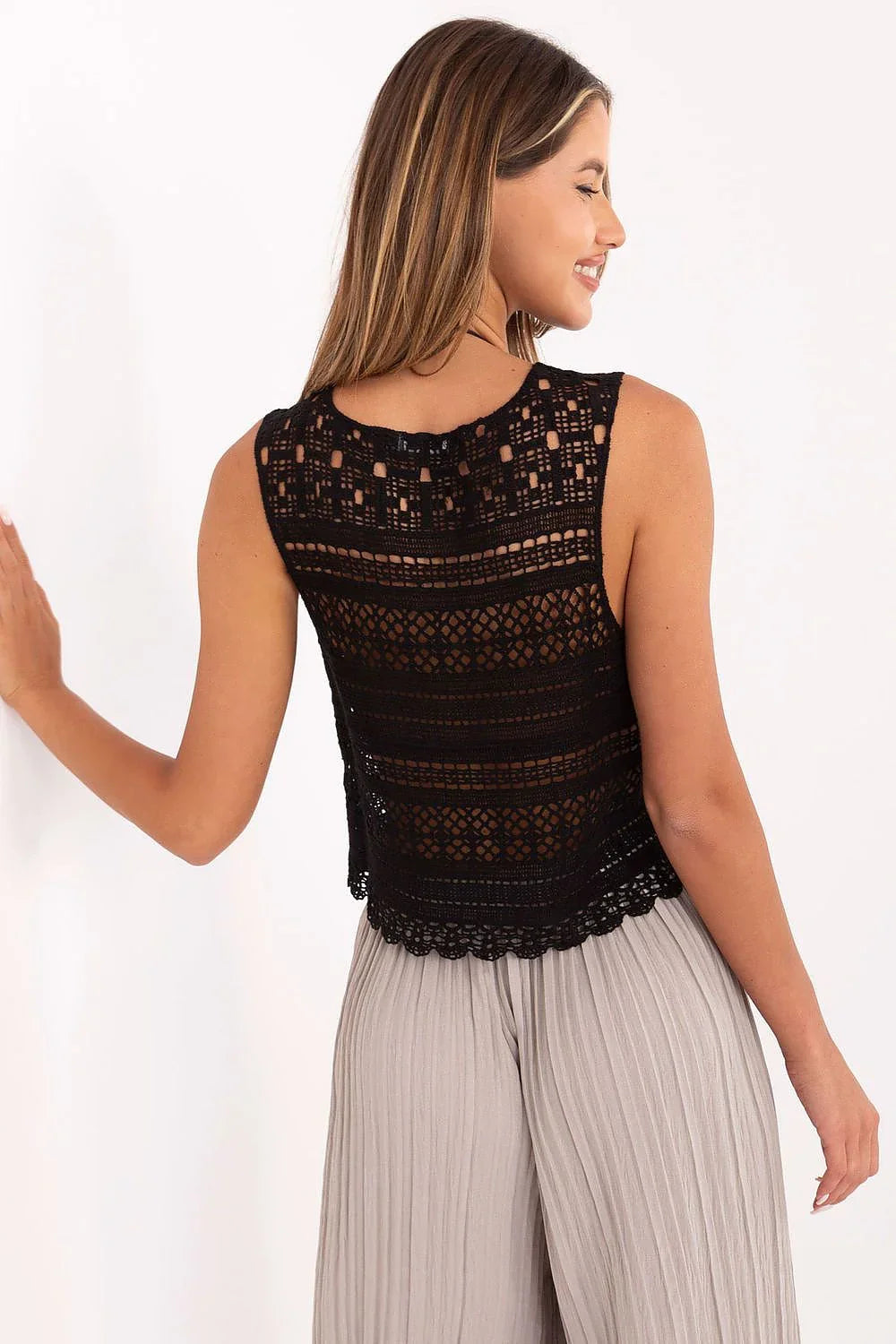 Women Lace Top – Round-Neck Lace Top -Guocali
