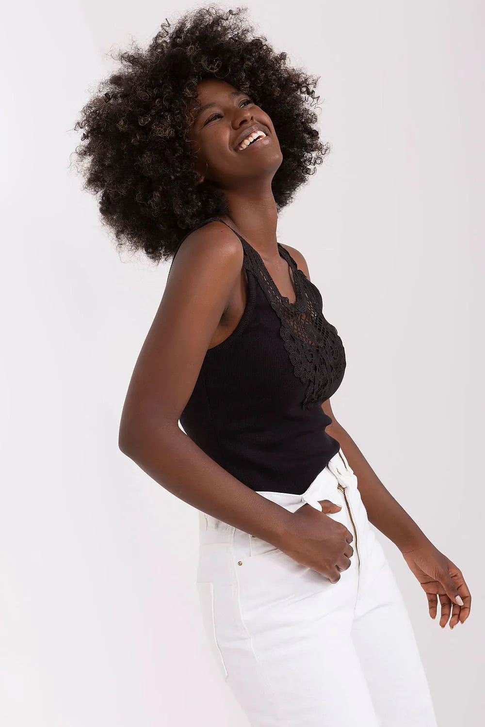 Women Lace Top – Round-Neck Lace Top -Guocali